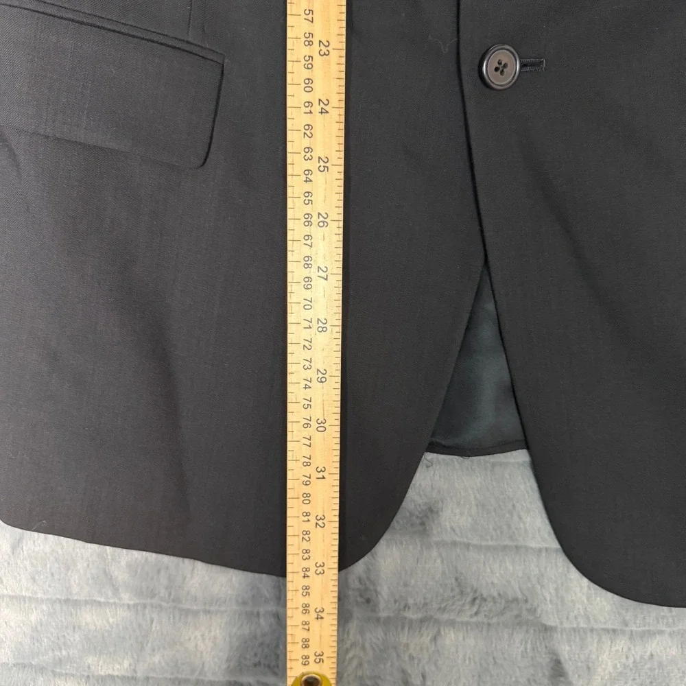 Tallia Uomo Mens Blazer 43 Regular Black 100% Worsted Wool 3 Button Stressa USA